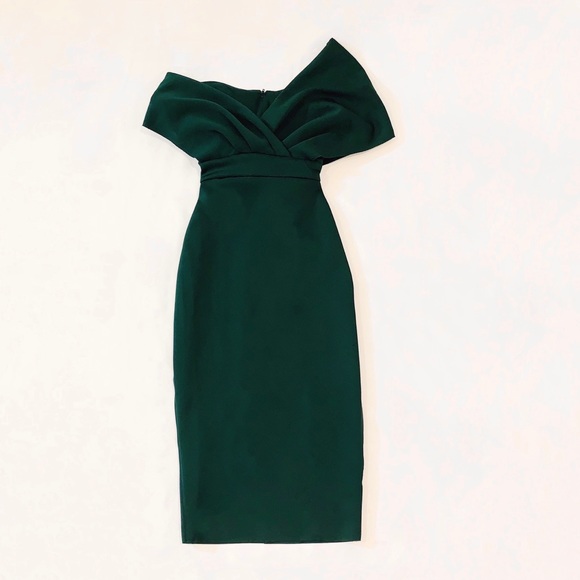 ASOS | Dresses | Fallen Shoulder Midi Pencil Dress With Tie Detail |  Poshmark